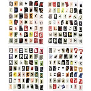 8 Sheets Retro Alphabet Stickers, Vintage Letter Scrapbook Decals Small Magazine Letter Labels Alphabet Stickers Journal Supplies Scrapbook Accessories for Journaling Notebook Classroom Decor Planner