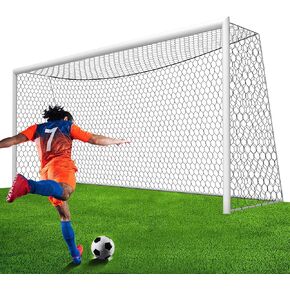 استبدال شبكة مرمى كرة القدم 24x8FT، جودة احترافية في الملعب [8.4 رطل، 4 مم نايلون]، مقاومة الطقس المحسنة، قوة أفضل للكسر، مقاومة أعلى للتآكل - أزرق (الشبكة فقط) in Kuwait