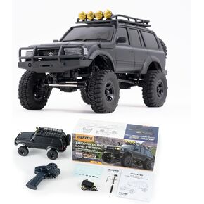 EAZYRC FMS FCX18 Toyota LC80 1/18 RC Crawler V2, Officially Licensed, RTR 4x4 Rock Crawler with Brushless Motor, 2-Speed Transmission, PC Body, 45 Min Runtime – RC Car for Adults or Gift