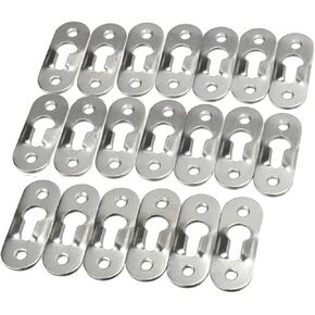 20 Pcs Keyhole Hangers Metal Fasteners for Picture Frames Mirrors Cabinet,Metal Keyhole Hanger Hanging Fasteners Hardware Flush Wall with Keyhole, 42 mm x 14 mm Flush Mount Hardware(No Screws,Silver)
