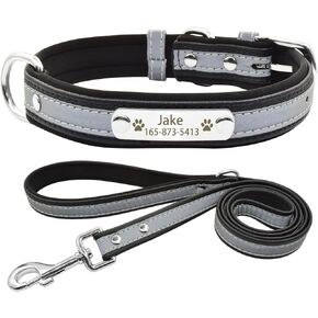 Personalized Reflective Dog Collars with Neoprene Padded,Custom Engraved Dog Collar with Name Plate for Small Medium Large Dogs (XS,Pink)