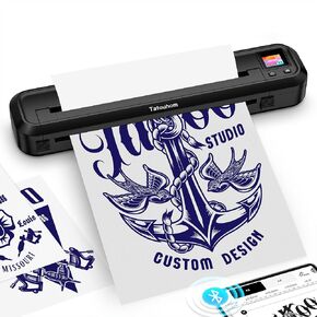 Tattoo Stencil Printer, Bluetooth Stencil Machine for Tattooing, Thermal Copier Printer Kit with Transfer Paper, Compatible with Smartphone & PC for Tattoo Artists&Beginners