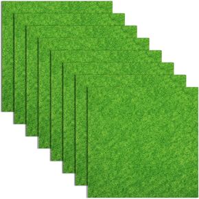 4PCS Fake Grass Decor for Crafts, Artificial Model Grass for Dollhouse Miniature Decorative Garden Dollhouse DIY Crafts (15x15cm/5.91x5.91in)