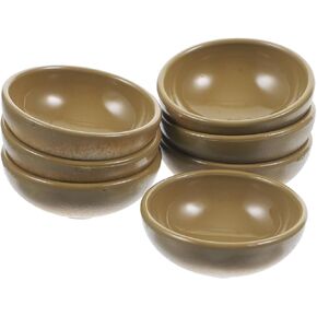 12 Pcs 1.06 Inch Khaki Miniature Bowls for Dolls House Realistic Tiny Plastic Dishes Set for Decoration, Small Round Bowls for Dollhouse Accessories