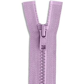 YKK #5 Molded Vislon Lavender Medium Weight Jacket Separating Zipper - Choose Your Length - Color: Lavender #553 - Made in The United States (1 Zipper Per Pack) (12" Inches)