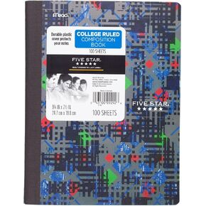 Five Star Composition Book/Notebook, College Ruled Paper, 100 Sheets, 7-1/2" x 9-3/4", Graphics, Design Selected For You (09292)