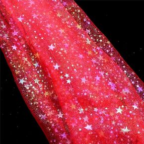 Tulle Fabric Roll Glitter Sequins Tulle Fabric Wedding Backdrop Curtrain Lace Wide Tulle لتنورة الجدول DIY ديكور (وردي داكن)