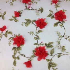 Tulle Fabric Roll 1 Yard Chiffon Flower Organza Lace Fabric for Backdrop Startain Party Party Decoration Tulle Trim Diy Assume