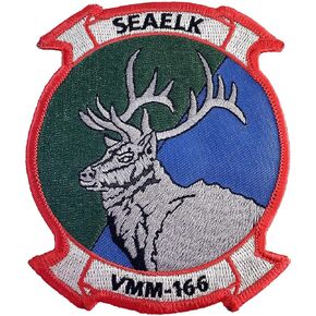VMM-166 SEAELK Squadron Patch – Plastic Backing, 4"