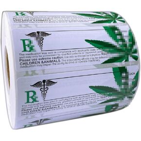 FirstZi 1000 Count CA Self Adhesive Compliant RX Warning Label Sticker Paper 3"x1" Generic Symbol Identification Labels