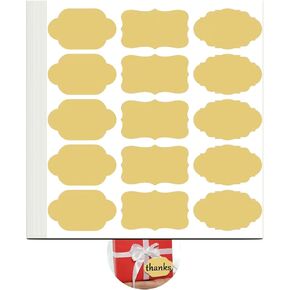 450 Pcs Kraft Label Stickers, Gift Tag Stickers, Name Tags, Self-Adhesive Writable All-Purpose Labels for Bottles, Jars, Binders, Storage Bins, Food Containers and School Supplies