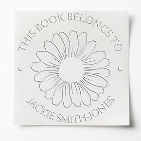 Custom Library Collection Embossing Stamp - Hybrid Colorful Daisy Bouquet Design, 1-5/8 Round Custom Book Ownership Embosser - Ideal for Reading Enthusiasts, Delivers Crisp Imprints, Read It Stamp