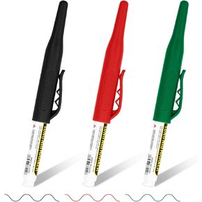Long Nib Marker Pens, 3pcs 1.18in Long Nose Deep Hole Markers, Permanent Quick Dry Waterproof Long Head Deep Reach Marker Pens for Construction Woodworking Metal Tile, 3 Color Set, Black/Red/Green