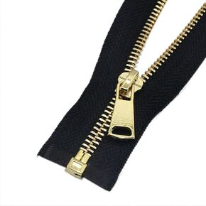 2pcs #5 26 Inch Zippers for Jackets Sewing Coats Crafts Gold Separating Jacket Zipper 66cm Metal Zipper Heavy Duty (26" Gold) Leekayer,LY768S
