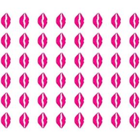 Labels Stickers 1.2" Round 48 HOT Pink Lips Envelope Seals