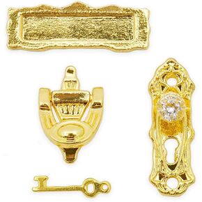 Odoria 1/12 Miniature Door Knob Knocker Dollhouse Decoration Accessories