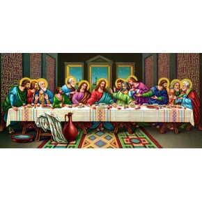 ROSTITCH Diamond Art Kits for Adults,The Last Supper Highland Diamond Painting Kits for Beginners, DIY Diamond Painting with Round Gem Art Kits for Gift Home Wall Decor 55x24 Inch Large Size