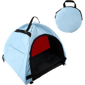 Laptop Shade Cover, Universal Waterproof Laptop Sun Tent with Side Pockets Shoulder Strap Storage Bag for Working Outside Outdoor Foldable Privacy Hood Computer Sun Glare Shield(Blue)