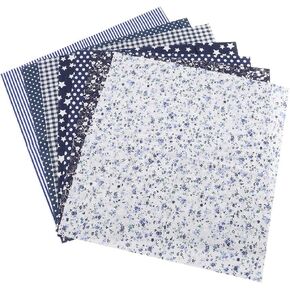 7pcs 50x50cm Cotton Fabric DIY Assorted Squares Pre Cut Bedding Kit, Soft Comfortable Material for Crafting Home Decor Quilting Sewing, 3 Colors Optional (Black Series)