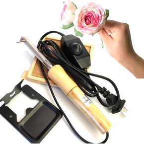 DIY Cloth Fabric Flower Making Tool Set, Artificial Flower Electric Ironing Machine, Adjustable Temperature, 18 Ironing Heads, for Fake Flower Making DIY