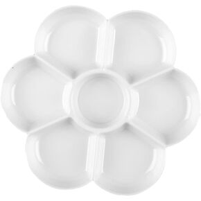 jojofuny 3Pcs White Plum Blossom Watercolor Paint Tray Durable Porcelain for Artists Students for Painting Drawing and Crafting Activities