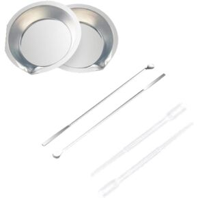 2 Pieces Stainless Steel Paint Tray Set with Double Head Paint Mixer for Oil Paints, Art Supplies, and DIY Crafts