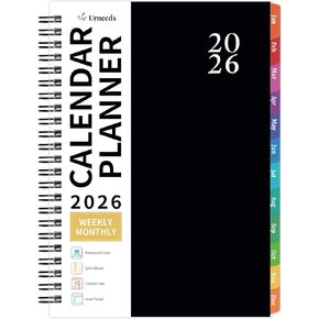 2026 Planner - 2026 Planner Weekly and Monthly from Jan. 2026 - Dec. 2026, Calendar Planner 2026 with Monthly Tabs, Inner Pocket, 8.5" x 6.4"