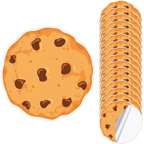 16 Pcs Chocolate Cookie Floor Decals Cookie Baby Shower Birthday Decorations Stickers for Cookies and Milk Decorations 7" Wide Removable Sidewalk Decal for Kids Baby Shower Party Supplies