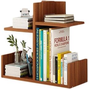 Standing Bookcase Bookshelf Desktop Bookshelf Bookcase, Simple Storage Shelf Storage Rack, 40CM Double Layer Bookcases Desktop Book Stand
