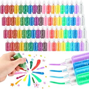 gisgfim Glitter Glue 18 Colors Washable Art Glitter Glue 0.67 Oz Neon Metallic Rainbow Stick Set for School Projects Craft Scrapbooking DIY Art Crafts Decorating Supplies(18 Pack)