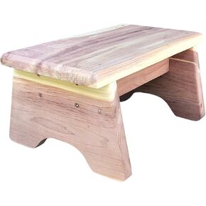 Cedar One Step Stool (Curved Style), Brown