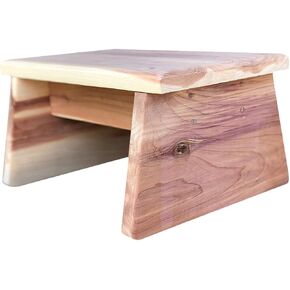 Cedar One Step Stool (Curved Style), Brown in Kuwait