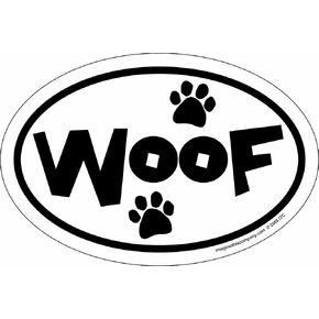 4-Inch by 6-Inch Car Magnet Oval, Woof Paws