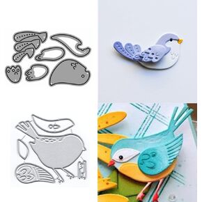 Patchwork Birds Metal Cutting Dies for Card Making, Paper Embossing Die Cuts Kit Templates Supplies, Photo Frame Album DIY Scrapbooking Stencils Sets