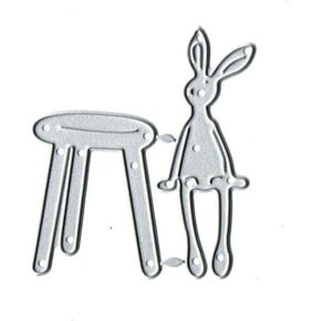 1Pc Silver Cute Easter Bunny Metal Cutting Die for DIY Paper Art Crafts Photo Album Decor Bunny Dies Cut for Card Making，Scrapbooking