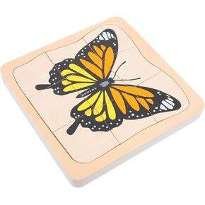 jojofuny 1 Set Wooden Multi Layered Puzzles, Life Cycle of Frog, Cartoon Montessori Toy DIY Puzzle Early Educational Toy for Children Kids