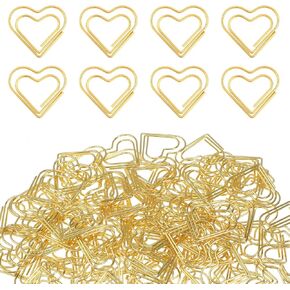 100pcs لطيف مقاطع ورق القلب المعدنية الحب شكل الذهب الموثق paperclips مصغرة مرجعية مقاطع الورق الزخرفية للنساء وثيقة ملاحظة فرز الزفاف الحرفاء لوازم المكاتب