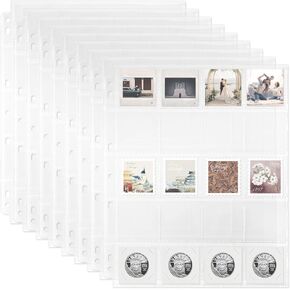48 Sheets Coin Flip Sleeves for 3 Ring Binder, (2x2in, 960 Pockets), Photo Slide Page Protectors, Top Loading Clear Cardboard Coin Holder Organizer Collection Supplies