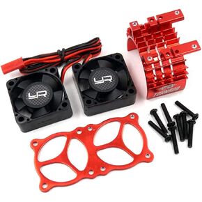 Yeah Racing Aluminum 540/550 Motor Heat Sink w/Twin Tornado Fans (Red)