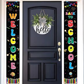 Welcome Back To School Banner Sign Backdrop 71" x 12" Welcome Back To School Decorations for Classroom First Day of School Door Banners School Party Decor (Back to School 1)