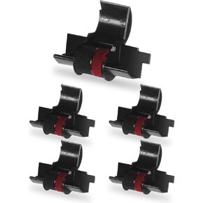5 Pack IR40T Calculator Ink Roller Printer Ribbon Compatible with IR40T IR-40T Replacement for CP-13 MP-12D Sharp EL-1750V CP13 EL-1801V 100TM 170RC Printer, Black and Red