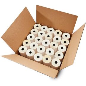 ShopSmartOnline - (Honey Comb Core) Two Ply Carbonless Rolls 3" X 95 Feet, White/Yellow (50 Rolls - 1 Case) Kitchen Printer Paper Rolls Required Sp700 Printer Ribbon Or Printer Ribbon ERC 30/34/38