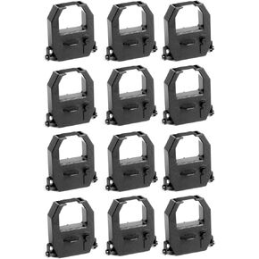 COMPUMATIC (12 Pack) Amano PIX 10/15/20/21/25/28/35/55/75/95/200/3000/4000 Time Clock Ribbon - Black Ink