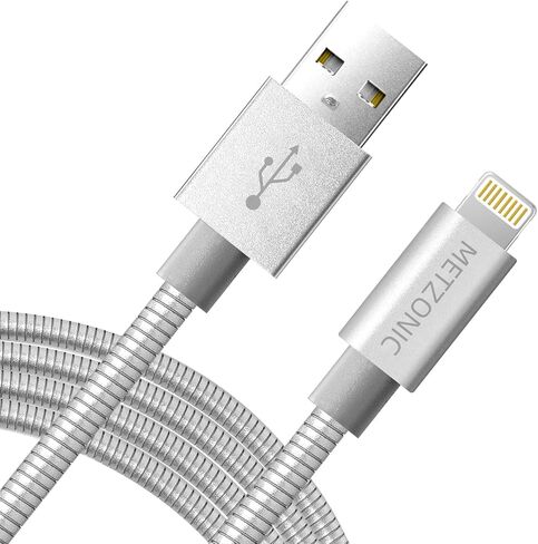 كابل iPhone معتمد من MFi [عبوة من قطعتين، 6.6 قدم] كابل USB مجدول من الفولاذ المقاوم للصدأ مع سترة مطلية بالعزل، نقل بيانات قوي وسريع الشحن، متوافق مع iPhone/iPad (وردي غير لامع) in Kuwait