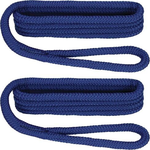 Extreme Max 3006.2168 BoatTector Premium Double Braid Nylon Fender Line Value 2-Pack - 3/8" x 6'، أسود in Kuwait