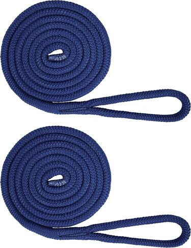 Extreme Max 3006.2168 BoatTector Premium Double Braid Nylon Fender Line Value 2-Pack - 3/8" x 6'، أسود in Kuwait