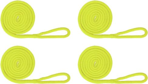 Extreme Max 3006.2168 BoatTector Premium Double Braid Nylon Fender Line Value 2-Pack - 3/8" x 6'، أسود in Kuwait