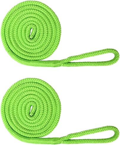 Extreme Max 3006.2168 BoatTector Premium Double Braid Nylon Fender Line Value 2-Pack - 3/8" x 6'، أسود in Kuwait