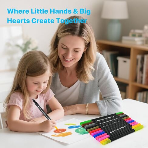 【120 Colors】Adult Coloring Book Markers No Bleed – Dual Felt Tip (Fine & Brush) Art Markers for Teens/Kids – Gel Acrylic Paint Pens Set for Sketching, Drawing, Rock Painting, Journaling, Non Bleeding. in Kuwait