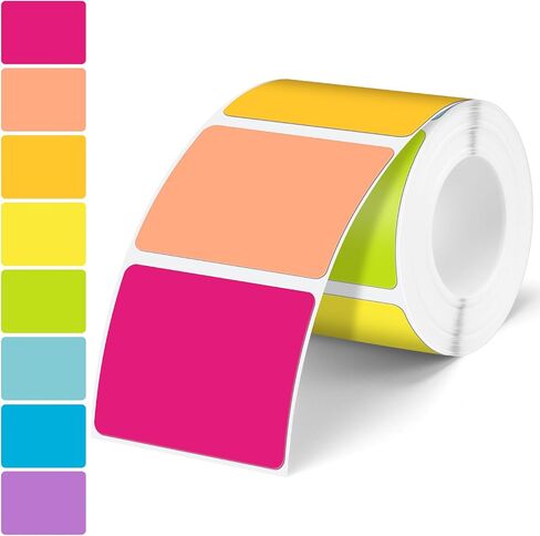 Ctosree 240 Pcs/ 1 Roll Square Thermal Sticker Labels Self Adhesive Direct Thermal Labels Multipurpose Printer Paper for DIY, Name Tag, 1.18 x 1.57 inches/ 30 x 40 mm(Vibrant Color) in Kuwait